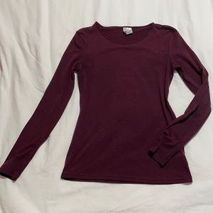 Maroon long sleeve top